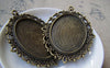 Accessories - 6 Pcs Of Antique Bronze Filigree Oval Cameo Base Pendants Tray Match 30x40mm Cabochon A2857