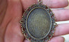 Accessories - 6 Pcs Of Antique Bronze Filigree Oval Cameo Base Pendants Tray Match 30x40mm Cabochon A2857