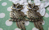 Accessories - 6 Pcs Of Antique Bronze Filigree Owl Pendants Charms 25x50mm A145