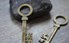 Accessories - 6 Pcs Of Antique Bronze Flat Key Pendants Charms 25x71mm A7768