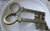Accessories - 6 Pcs Of Antique Bronze Flat Key Pendants Charms 25x71mm A7768