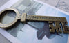 Accessories - 6 Pcs Of Antique Bronze Flat Key Pendants Charms 25x71mm A7768