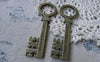 Accessories - 6 Pcs Of Antique Bronze Flat Key Pendants Charms 25x71mm A7768