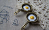 Accessories - 6 Pcs Of Antique Bronze Fried Eggs In Pan Pendants Charms 17x32mm A5770