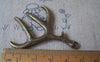 Accessories - 6 Pcs Of Antique Bronze Huge Antler Deer Horn Charms 40x52mm A4629