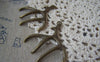 Accessories - 6 Pcs Of Antique Bronze Huge Antler Deer Horn Charms 40x52mm A4629