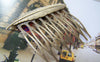 Accessories - 6 Pcs Of Antique Bronze Huge Feather Eight Teeth Hair Clips 45x52mm A4298