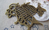 Accessories - 6 Pcs Of Antique Bronze Huge Flat Bird Cage Pendants Charms 51x55mm A4339