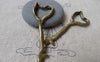 Accessories - 6 Pcs Of Antique Bronze Irregular Heart Skeleton Key Charms Pendants 18x51mm A7245
