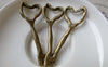 Accessories - 6 Pcs Of Antique Bronze Irregular Heart Skeleton Key Charms Pendants 18x51mm A7245