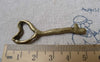 Accessories - 6 Pcs Of Antique Bronze Irregular Heart Skeleton Key Charms Pendants 18x51mm A7245