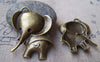 Accessories - 6 Pcs Of Antique Bronze Kawaii Baby Elephant Charms Pendants 36x37mm A659