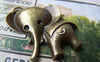 Accessories - 6 Pcs Of Antique Bronze Kawaii Baby Elephant Charms Pendants 36x37mm A659