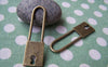 Accessories - 6 Pcs Of Antique Bronze Long Lock Charms Pendants 15x51mm A2986