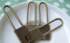 Accessories - 6 Pcs Of Antique Bronze Long Lock Charms Pendants 15x51mm A2986