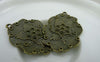 Accessories - 6 Pcs Of Antique Bronze Lotus Leaf Pendants Charms 25x33mm A5991