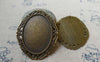 Accessories - 6 Pcs Of Antique Bronze Lovely Oval Cameo Base Settings Match 30x40mm Cabochon A5556