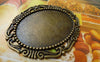 Accessories - 6 Pcs Of Antique Bronze Lovely Oval Cameo Base Settings Match 30x40mm Cabochon A5556