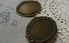 Accessories - 6 Pcs Of Antique Bronze Lovely Oval Cameo Base Settings Match 30x40mm Cabochon A5556