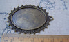 Accessories - 6 Pcs Of Antique Bronze Lovely Oval Cameo Base Settings Match 30x40mm Cameo A2487
