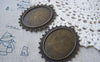 Accessories - 6 Pcs Of Antique Bronze Lovely Oval Cameo Base Settings Match 30x40mm Cameo A2487