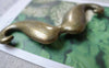 Accessories - 6 Pcs Of Antique Bronze Moustache Pendant Charms Two Loops Huge Size 26x68mm A7276