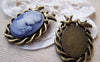 Accessories - 6 Pcs Of Antique Bronze Oval Bird Dove Cameo Base Settings Match 18x25mm Cabochon A3196