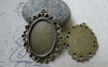 Accessories - 6 Pcs Of Antique Bronze Oval Cameo Base Pendants Match 18x25mm Cabochon A6143