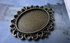 Accessories - 6 Pcs Of Antique Bronze Oval Cameo Base Pendants Match 18x25mm Cabochon A6143