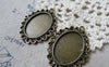Accessories - 6 Pcs Of Antique Bronze Oval Cameo Base Pendants Match 18x25mm Cabochon A6143