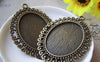 Accessories - 6 Pcs Of Antique Bronze Oval Cameo Base Pendants Tray Match 30x40mm Cabochon A3528
