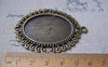 Accessories - 6 Pcs Of Antique Bronze Oval Cameo Base Pendants Tray Match 30x40mm Cabochon A3528