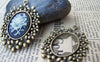 Accessories - 6 Pcs Of Antique Bronze Oval Cameo Base Settings Match 18x25mm Cabochon A3535