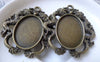Accessories - 6 Pcs Of Antique Bronze Oval Cameo Base Settings Match 18x25mm Cabochon A7025