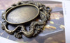 Accessories - 6 Pcs Of Antique Bronze Oval Cameo Base Settings Match 18x25mm Cabochon A7025