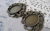 Accessories - 6 Pcs Of Antique Bronze Oval Cameo Base Settings Match 18x25mm Cabochon A7025