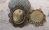 Accessories - 6 Pcs Of Antique Bronze Oval Cameo Base Settings Match 19x22mm Cabochon A6218
