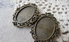 Accessories - 6 Pcs Of Antique Bronze Oval Cameo Base Settings Pendant Match 18x25mm Cabochon A7258