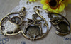 Accessories - 6 Pcs Of Antique Bronze Owl Earring Pendant Charms 30x48mm A126