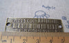 Accessories - 6 Pcs Of Antique Bronze Rectangular Barcode Connectors 14x52mm A3718