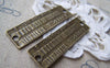 Accessories - 6 Pcs Of Antique Bronze Rectangular Barcode Connectors 14x52mm A3718