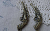 Accessories - 6 Pcs Of Antique Bronze Revolver Handgun Pendants Charms 30x56mm A7779