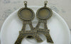 Accessories - 6 Pcs Of Antique Bronze Round Eiffel Tower Cameo Base Settings Match 20mm Cabochon A5925