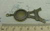 Accessories - 6 Pcs Of Antique Bronze Round Eiffel Tower Cameo Base Settings Match 20mm Cabochon A5925