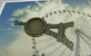Accessories - 6 Pcs Of Antique Bronze Round Eiffel Tower Cameo Base Settings Match 20mm Cabochon A5925