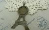 Accessories - 6 Pcs Of Antique Bronze Round Eiffel Tower Cameo Base Settings Match 20mm Cabochon A5925