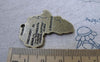 Accessories - 6 Pcs Of Antique Bronze Sectional Map Charms 30x37mm A7764
