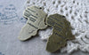 Accessories - 6 Pcs Of Antique Bronze Sectional Map Charms 30x37mm A7764