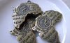 Accessories - 6 Pcs Of Antique Bronze Sectional Map Charms 35x35mm A7738