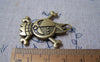 Accessories - 6 Pcs Of Antique Bronze Skull And Crossbones Charms 30x35mm A4973